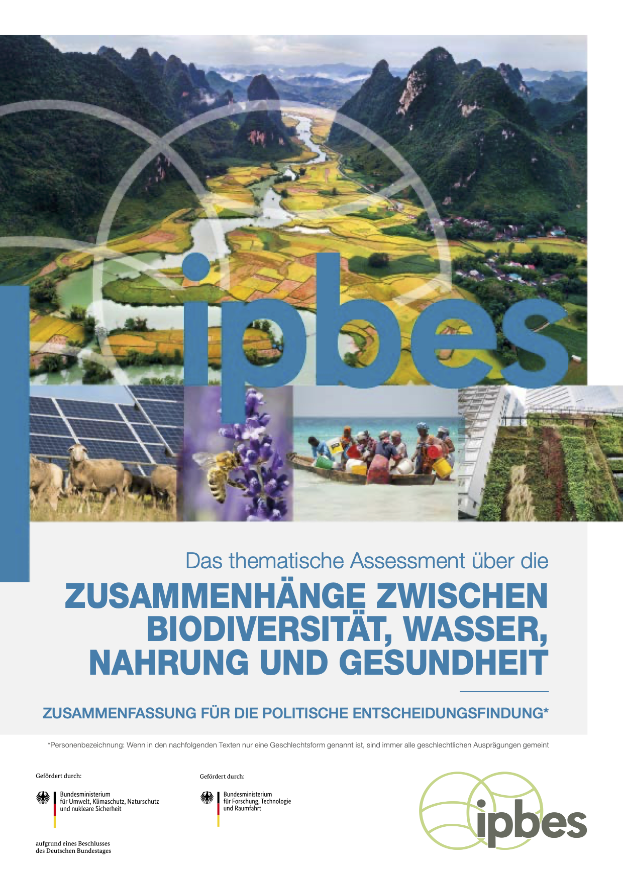Zusammenfassung für die politische Entscheidungsfindung des thematischen Assessments über die Zusammenhänge zwischen Biodiversität, Wasser, Nahrung und Gesundheit der Zwischenstaatlichen Wissenschaftspolitischen Plattform für Biodiversität und Ökosystemleistungen
